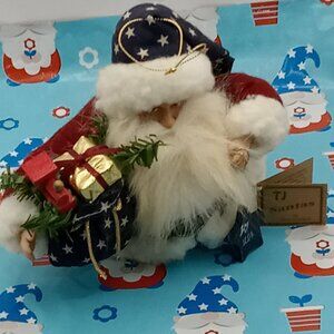 TJ Santas USA SANTA CLAUS Decoration Stars Presents Roly Poly Fig Tina Mitchell
